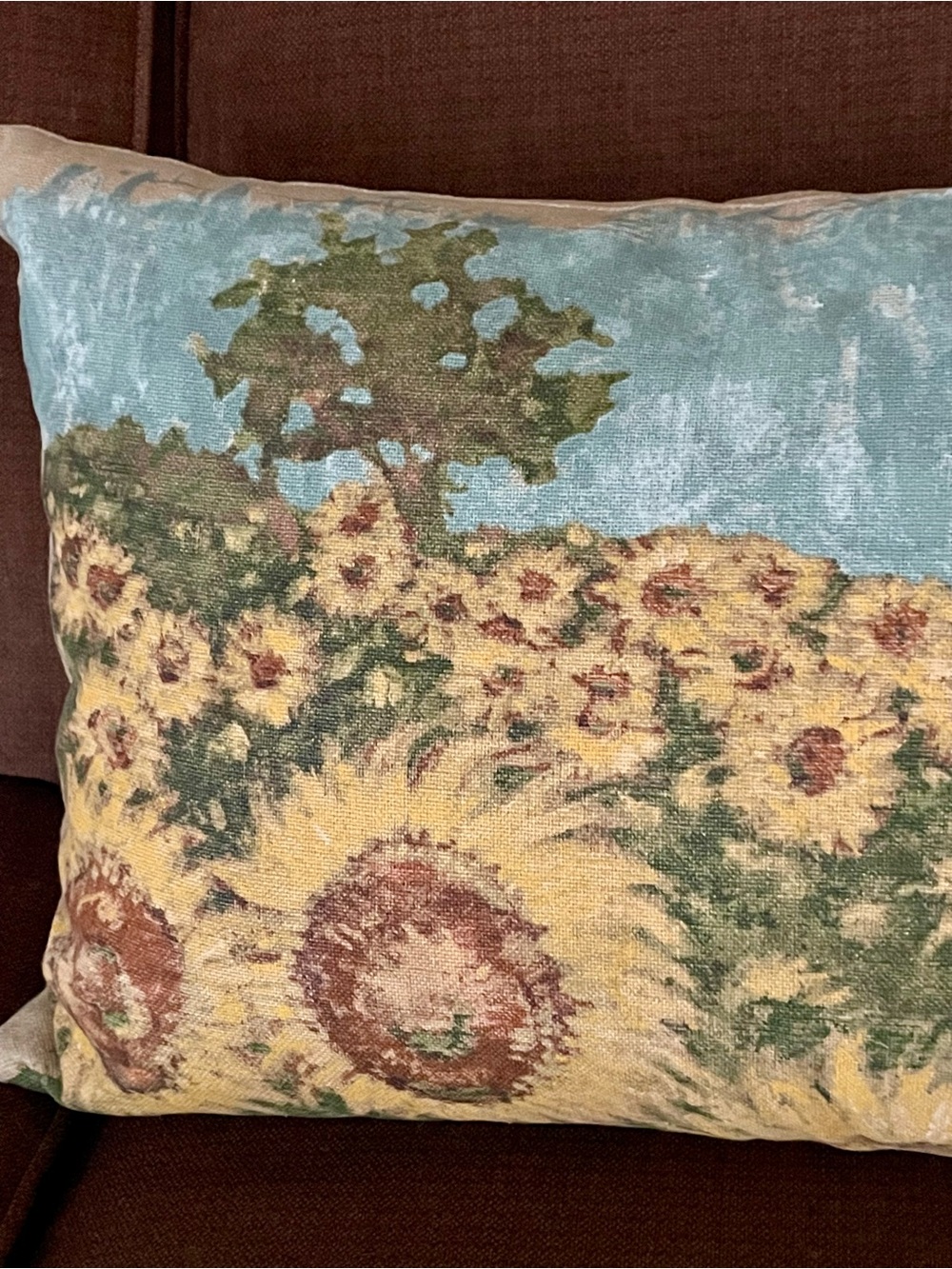 Pottery Barn Painted Sunflower Lumbar Pillow Cover 16" x 26" Fall Floral  🌻 - Picture 3 of 10